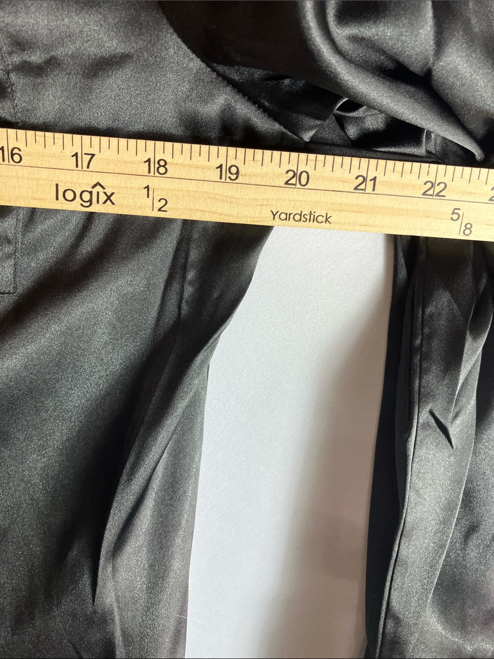 Women's Black Satin Button-Front Blouse - Picture 5 of 9